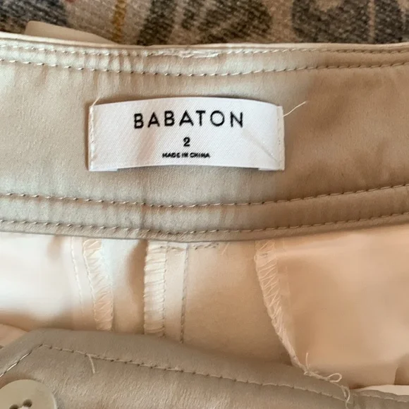 Vegan leather pants in color pearl - Picture 3 of 6